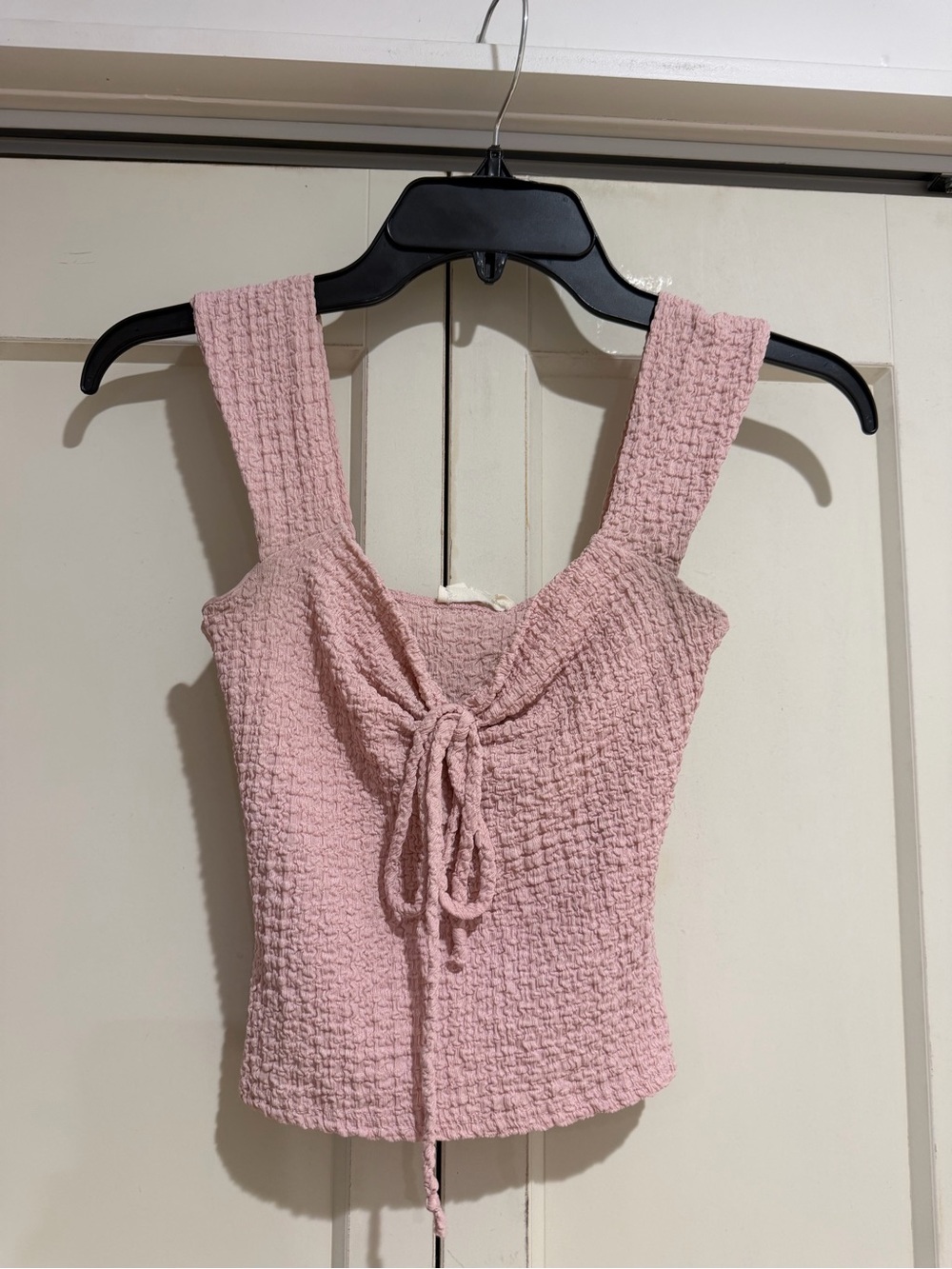 T.J.Maxx Textured Dusty Pink Tie-Front Tank